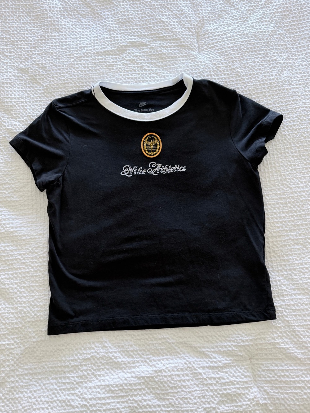Nike Black Ringer Short Sleeve Tee with White Trim